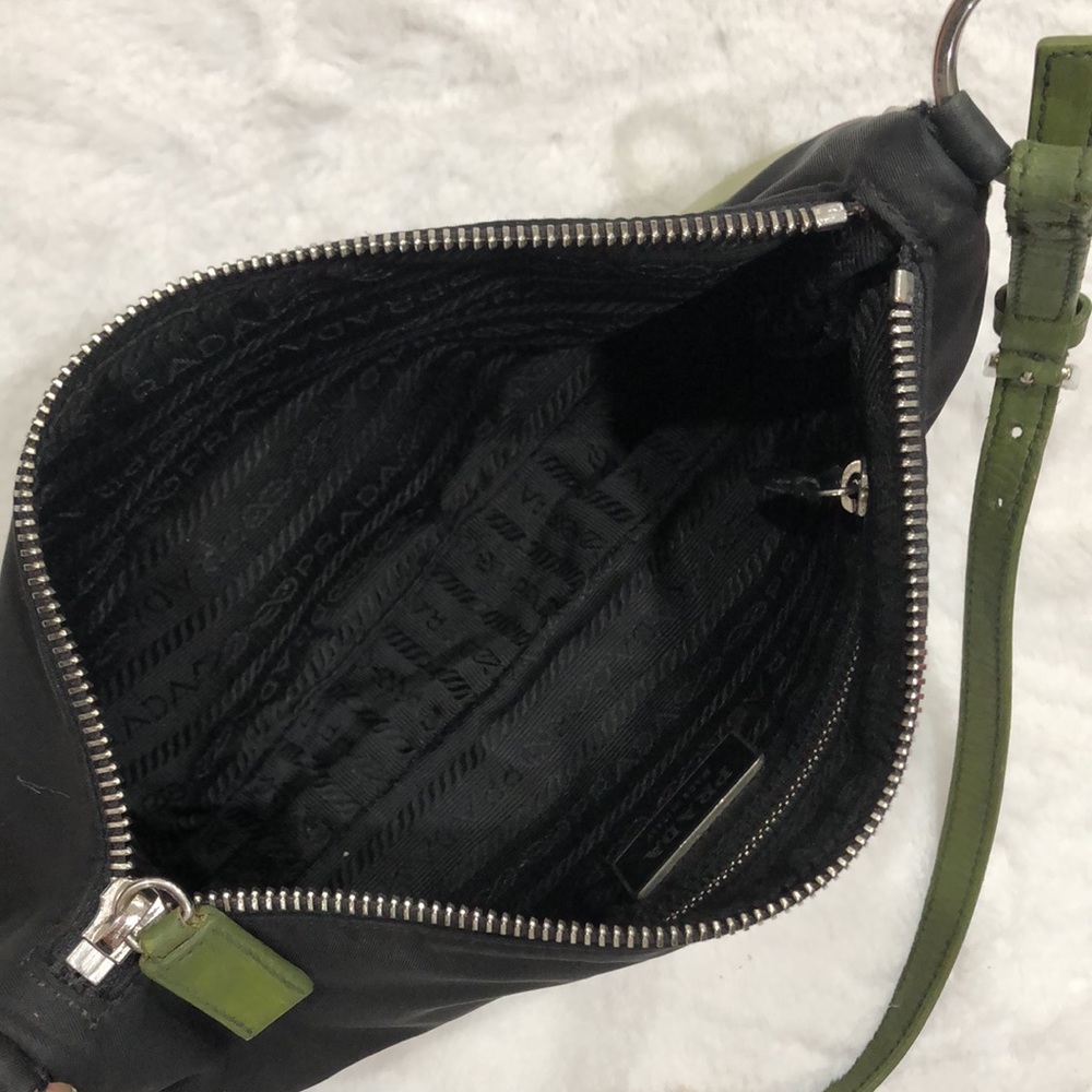 Authentic Prada Saffiano Leather & Nylon Vintage Y2K Pouchette Shoulder Bag RARE - Picture 7 of 12